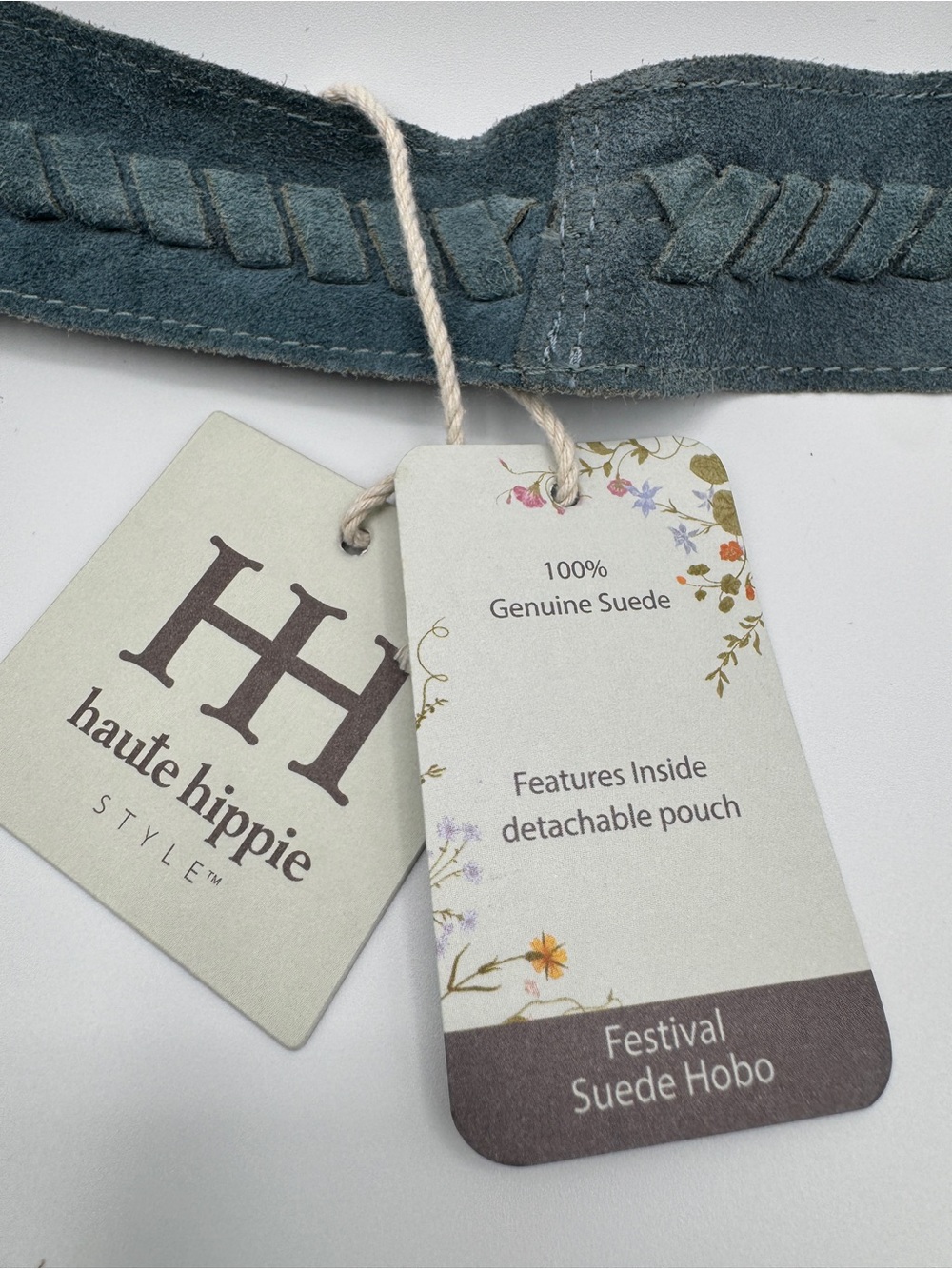 Haute Hippie Teal Suede Shoulder Hobo - Picture 2 of 3